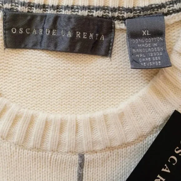 Vintage Oscar De La RENTA SWEATER MENS XL NWT 1990s - Picture 6 of 9